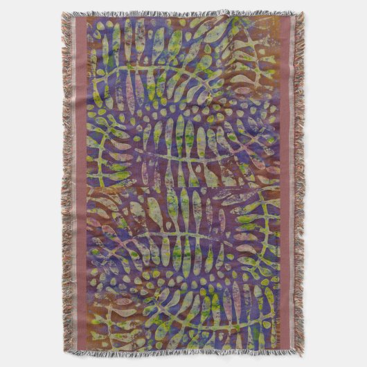 Gelli Print Stencil Abstracte Kunst Deken (Voorkant Verticaal)