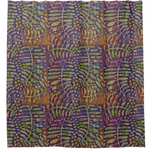 Gelli Print Stencil Abstracte Kunst Douchegordijn (Voorkant)