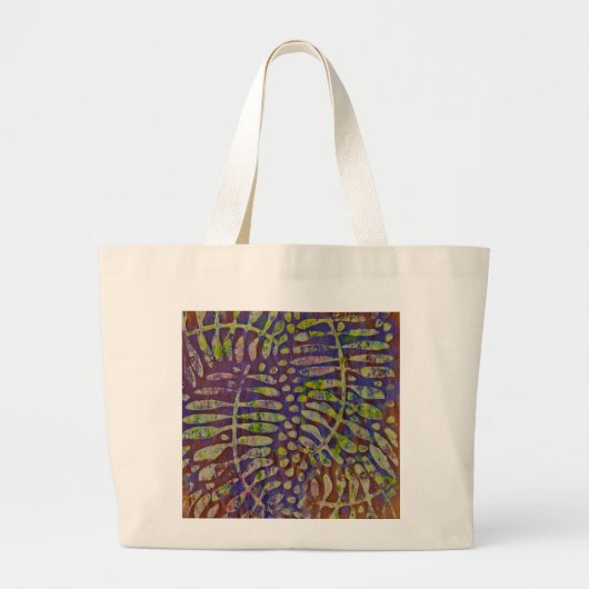 Gelli Print Stencil Abstracte Kunst Grote Tote Bag (Voorkant)