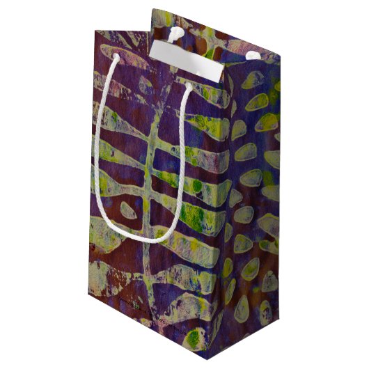 Gelli Print Stencil Abstracte Kunst Klein Cadeauzakje (Achterkant Gekanteld)