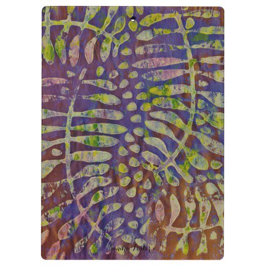 Gelli Print Stencil Abstracte Kunst Klembord (Achterkant)