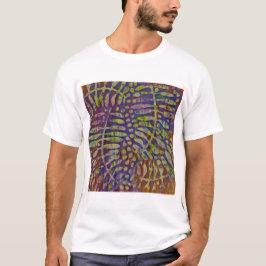 Gelli Print Stencil Abstracte Kunst T-shirt