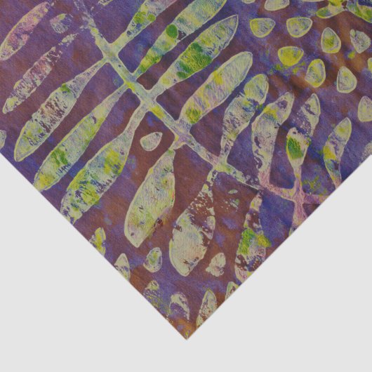 Gelli Print Stencil Abstracte Kunst Tissuepapier (Detail)