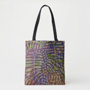 Gelli Print Stencil Abstracte Kunst Tote Bag