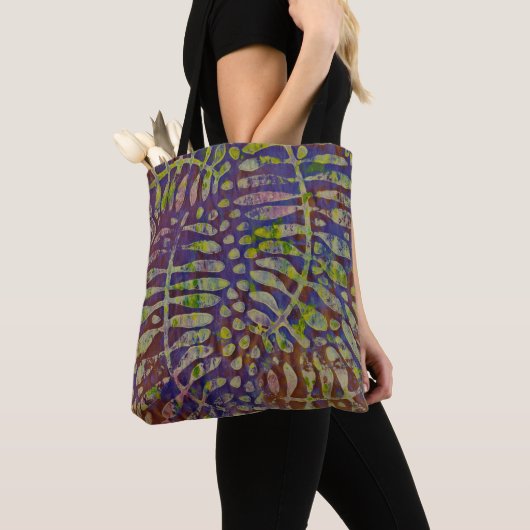 Gelli Print Stencil Abstracte Kunst Tote Bag (Dichtbij)