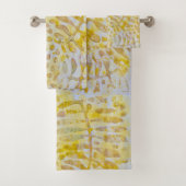 Gelli Printed Golden Leaves Bad Handdoek (Insitu)