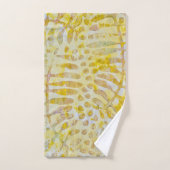 Gelli Printed Golden Leaves Bad Handdoek (Handdoek)