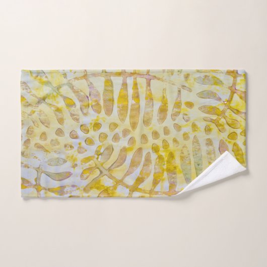 Gelli Printed Golden Leaves Bad Handdoek (Handdoek)