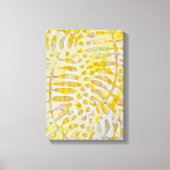 Gelli Printed Golden Leaves Canvas Afdruk (Voorkant)