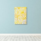 Gelli Printed Golden Leaves Canvas Afdruk (Insitu (Houten vloer))