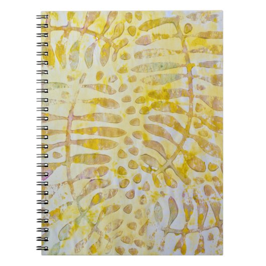 Gelli Printed Golden Leaves Notitieboek (Voorkant)