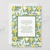 Gellow Rose Greenery Fotoaankondiging Afstuderen Kaart (Achterkant)