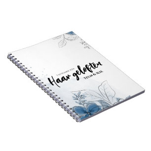 Gelofte boekje bruiloft blauw blad notitieboek