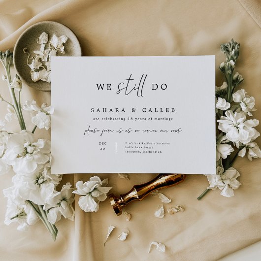 Gelofte Verlengingsceremonie Huwelijksuitnodiging  Save The Date