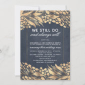 Gelofte Vernieuwing Bruiloft Jubileum Goud Bladgro Kaart (Voorkant)
