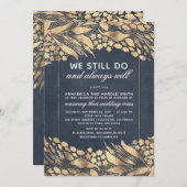 Gelofte Vernieuwing Bruiloft Jubileum Goud Bladgro Kaart (Voorkant / Achterkant)