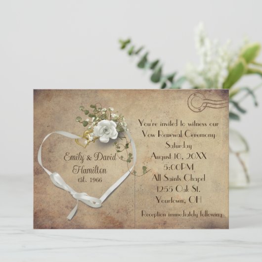  Gelofte Vernieuwing Bruiloft Uitnodigen Briefkaar Kaart (Staand voorkant)