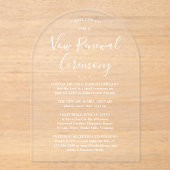 Gelofte Vernieuwing Ceremonie Sequel Huwelijksfees Acryl Uitnodigingen (Voorkant)