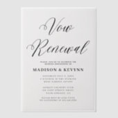 Gelofte Vernieuwing Eenvoudige Zwart-Wit Typografi Vellum Uitnodigingen (Voorkant)