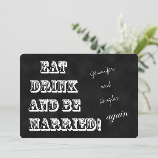 Gelofte Vernieuwing Eet Drink en wees opnieuw getr Kaart (Staand voorkant)