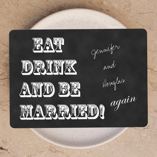 Gelofte Vernieuwing Eet Drink en wees opnieuw getr Kaart