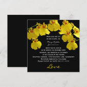 Gelofte Vernieuwing Heldergele Orchideeën op Zwart Kaart (Voorkant / Achterkant)