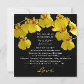 Gelofte Vernieuwing Heldergele Orchideeën op Zwart Kaart (Voorkant)