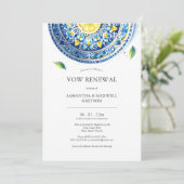 Gelofte Vernieuwing Jubileum Uitnodigingen blauw e (Staand voorkant)