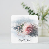 Gelofte Vernieuwing Pink Rose op Piano Keys Kaart (Staand voorkant)