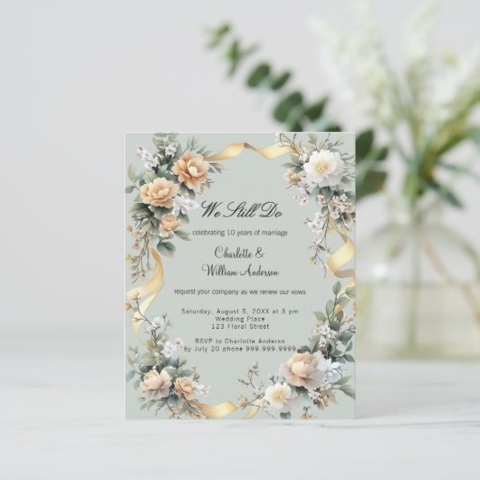 Gelofte vernieuwing salie groen goud bloemen uitno (Staand voorkant)