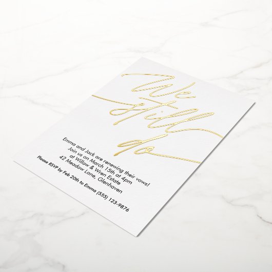 Gelofte Vernieuwing Uitnodigingen Simple Gold Foli (Gedraaid)