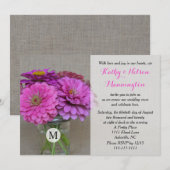 Gelofte Vernieuwing Zinnias in Masson Jar op Burla Kaart (Voorkant / Achterkant)