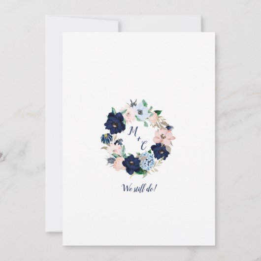 Gelofte Vernieuwingsceremonie Elegante Bloemen Kaart (Achterkant)