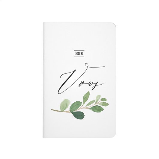 Geloften Boek Custom Minimalist Greenery Waterverf Journal (Voorkant)