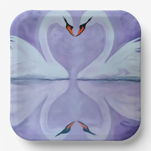 gelogen als zwaan papieren bordje (Voorkant)