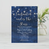 Gelokaliseerd onder de Stars Silver & Blue Invitat Kaart (Staand voorkant)