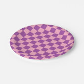 Gelokaliseerd roze en Paars Papieren Bordje (Gekanteld)