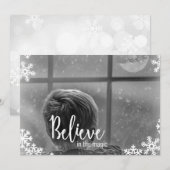 Geloof 1Photo Snowflake-kerstkaart Feestdagenkaart (Voorkant / Achterkant)