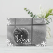 Geloof 1Photo Snowflake-kerstkaart Feestdagenkaart (Staand voorkant)