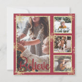 Geloof 4 Foto Sneeuwvlokken Kerstmis Feestdagenkaart (Voorkant)