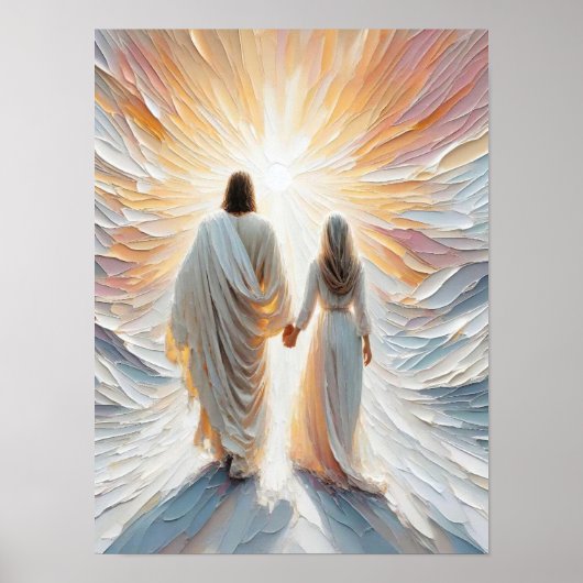 Geloof aanroepen, Christelijke kunst, Jezus wandel Poster (Voorkant)