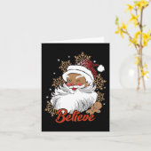 Geloof Afro Santa Afrikaans Amerikaans Kerstzwart Kaart (Gele Bloem)