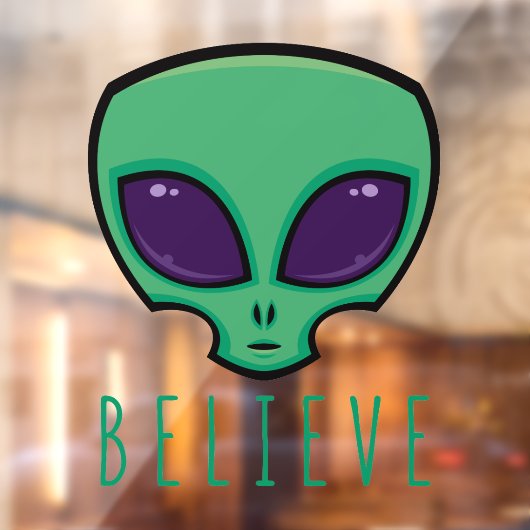 Geloof Alien Head Raamsticker (Vel 2)