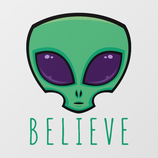 Geloof Alien Head Raamsticker (Vel)