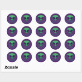 Geloof Alien Head Ronde Sticker (Vel)