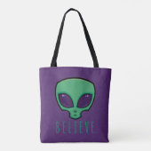 Geloof Alien Head Tote Bag (Achterkant)