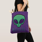 Geloof Alien Head Tote Bag (Dichtbij)