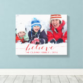 Geloof alleen maar de feestelijke groeten canvas afdruk (Insitu (Houten vloer))