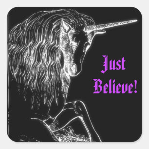 Geloof alleen maar Unicorn Vierkante Sticker