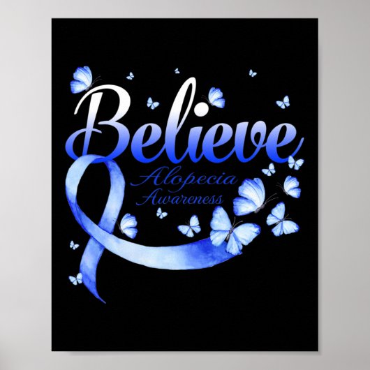 Geloof Alopecia Bewustzijn Vlinder Poster (Voorkant)